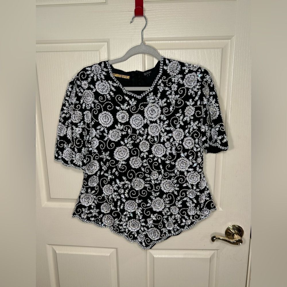 Vintage Sequin Hi Fashions blouse